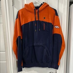Denver Broncos Oversized Orange and Blue Hoodie